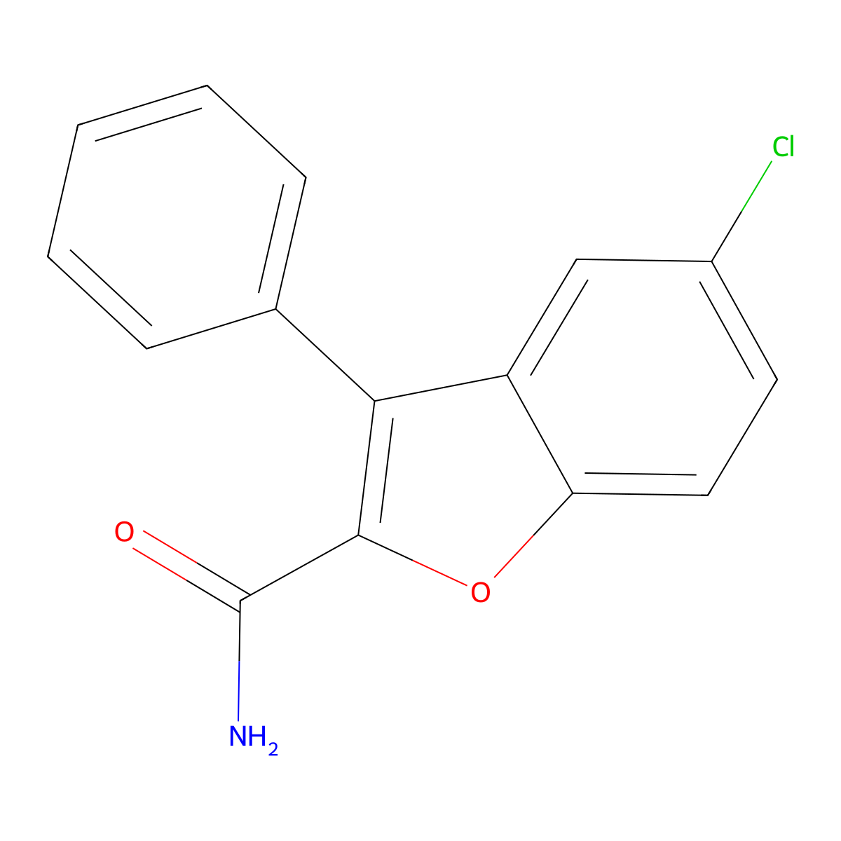 5-Chloro-3-phenylbenzofuran-2-carboxamide molecular structure, CAS 26965-48-0