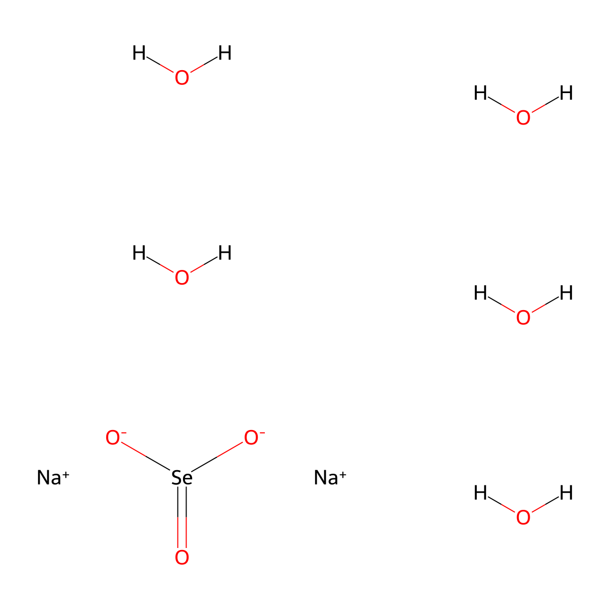 Sodium Selenite Pentahydrate molecular structure, CAS 26970-82-1