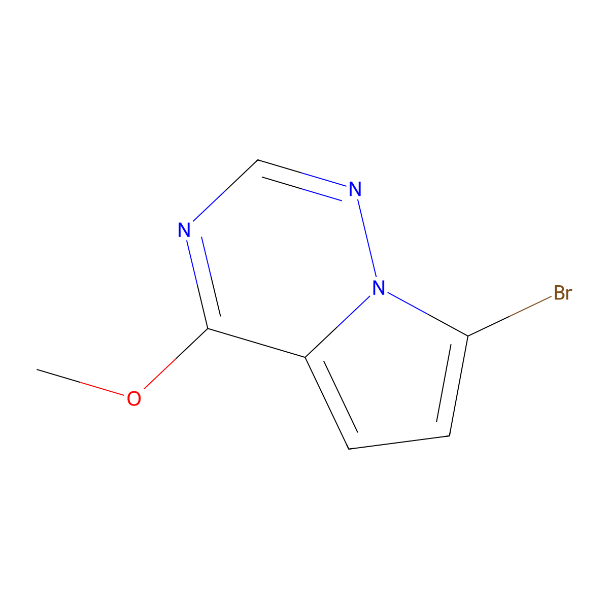 7-Bromo-4-methoxy-pyrrolo[2,1-f][1,2,4]triazine molecular structure, CAS 2697147-99-0