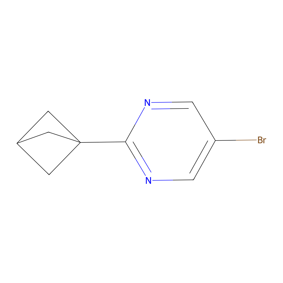 2-(Bicyclo[1.1.1]pentan-1-yl)-5-bromopyrimidine molecular structure, CAS 2697154-99-5