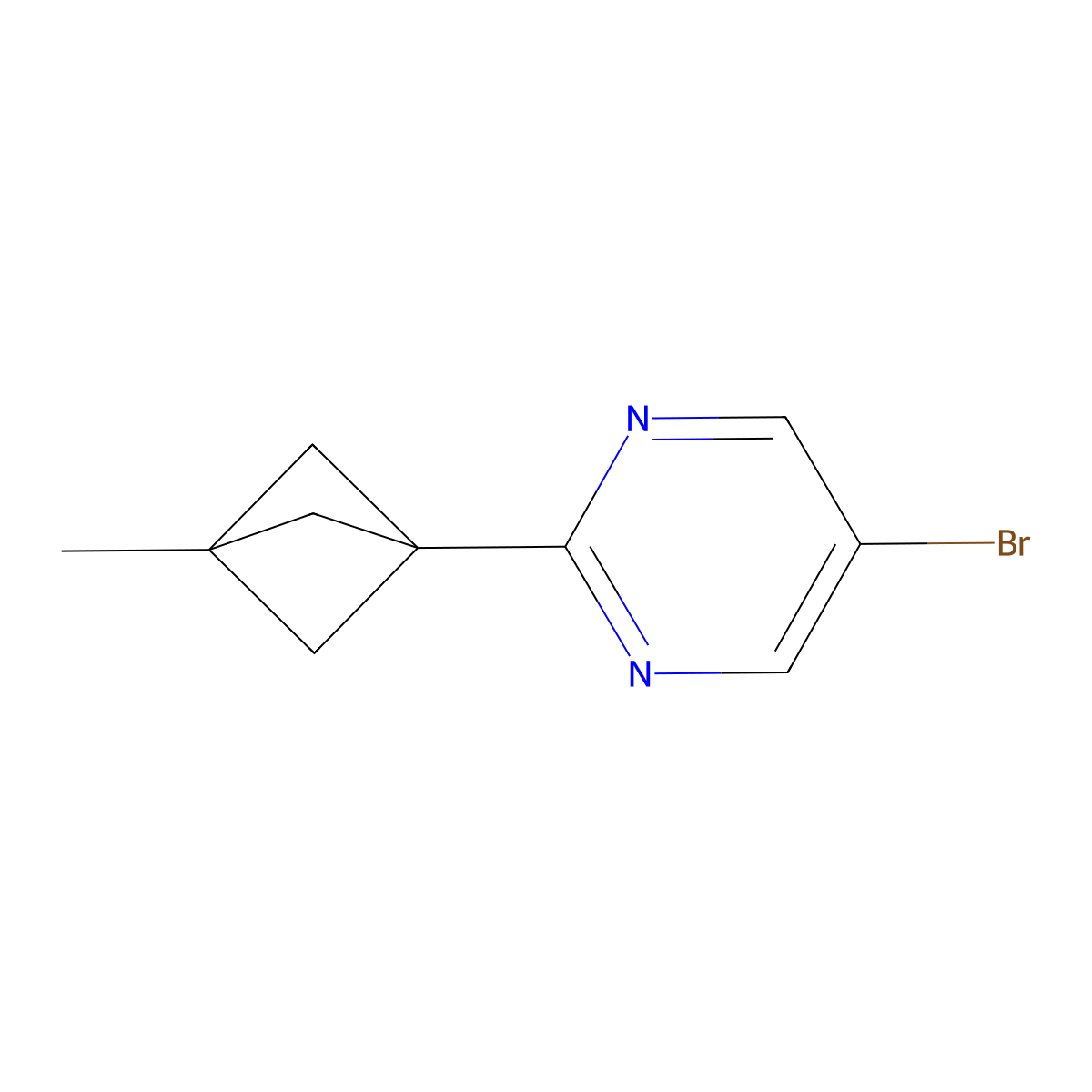 5-Bromo-2-(3-methylbicyclo[1.1.1]pentan-1-yl)pyrimidine molecular structure, CAS 2697155-01-2