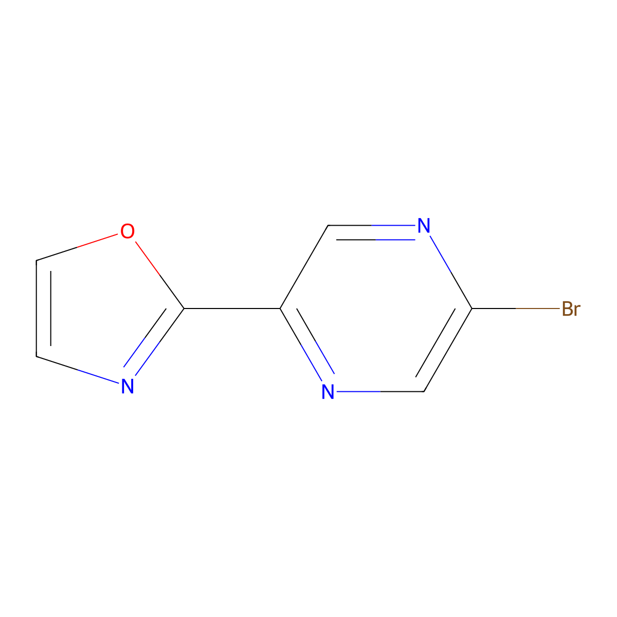 2-(5-Bromopyrazin-2-yl)oxazole molecular structure, CAS 2697155-04-5