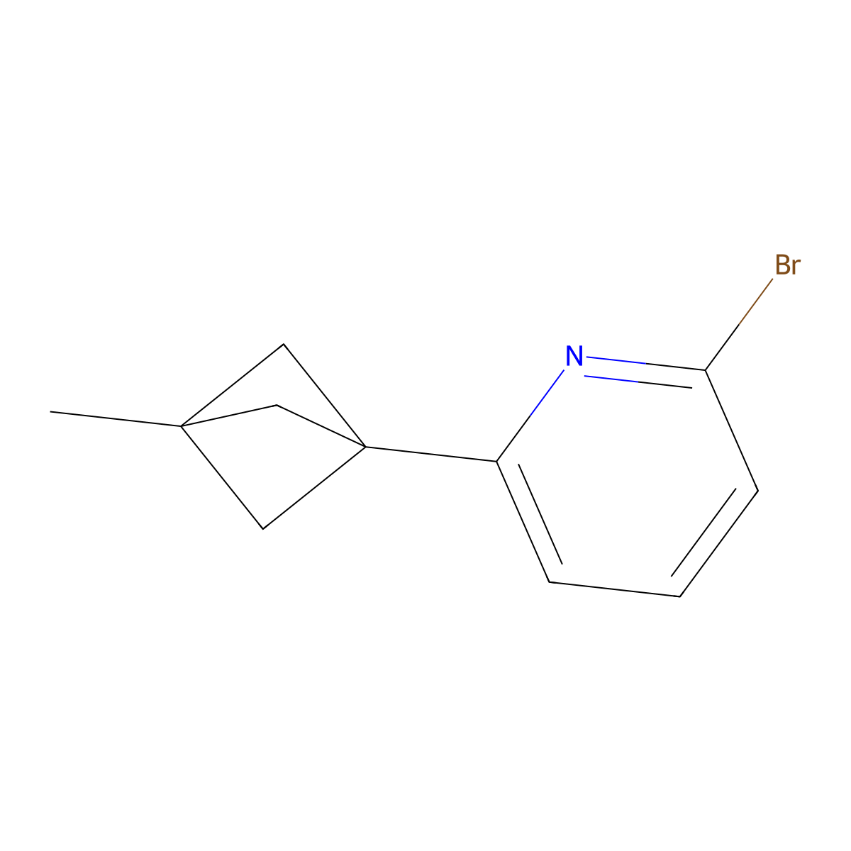 2-Bromo-6-(3-methylbicyclo[1.1.1]pentan-1-yl)pyridine molecular structure, CAS 2697155-12-5