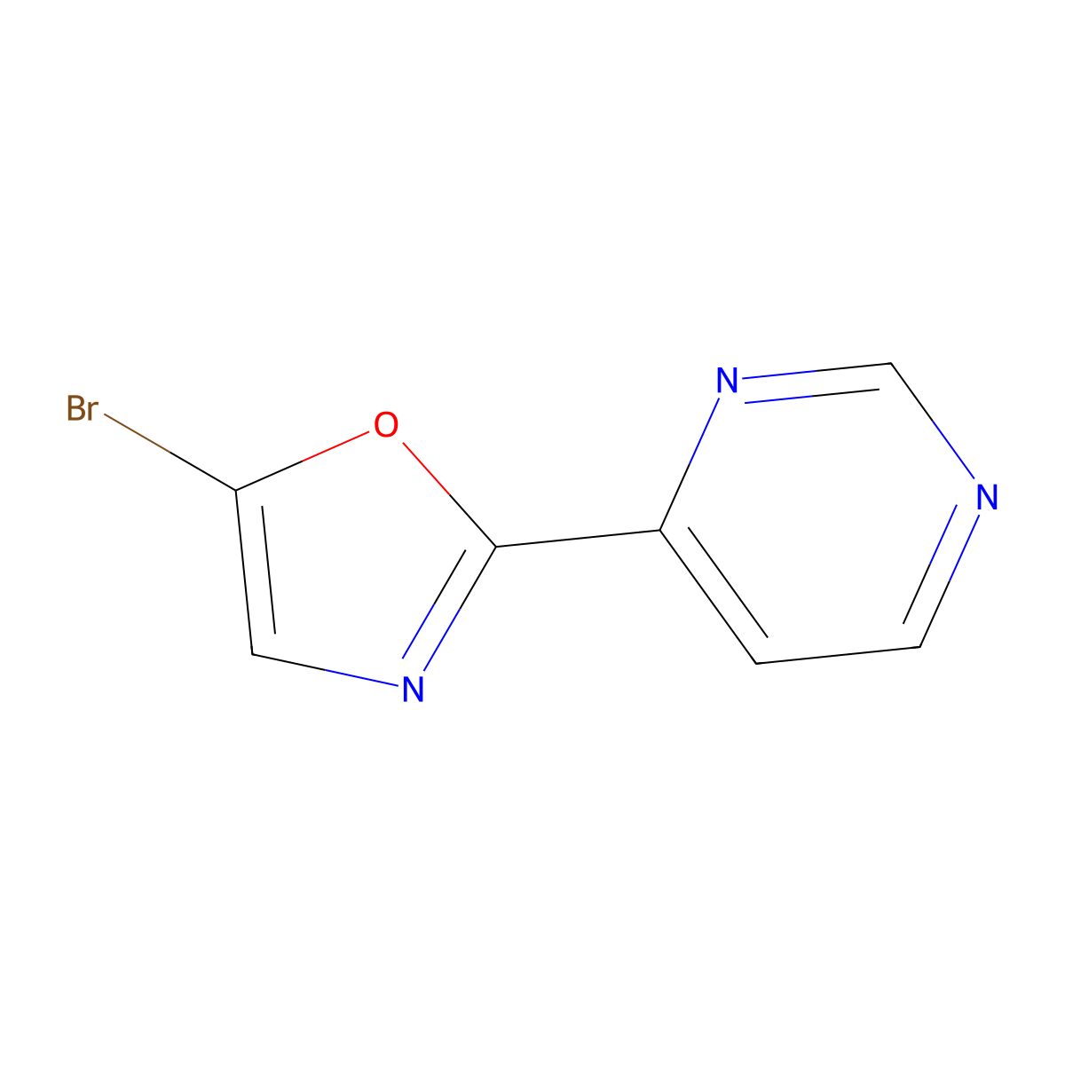 5-Bromo-2-(pyrimidin-4-yl)oxazole molecular structure, CAS 2697155-17-0