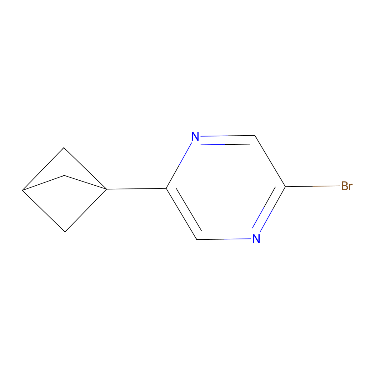 2-(Bicyclo[1.1.1]pentan-1-yl)-5-bromopyrazine molecular structure, CAS 2697155-19-2
