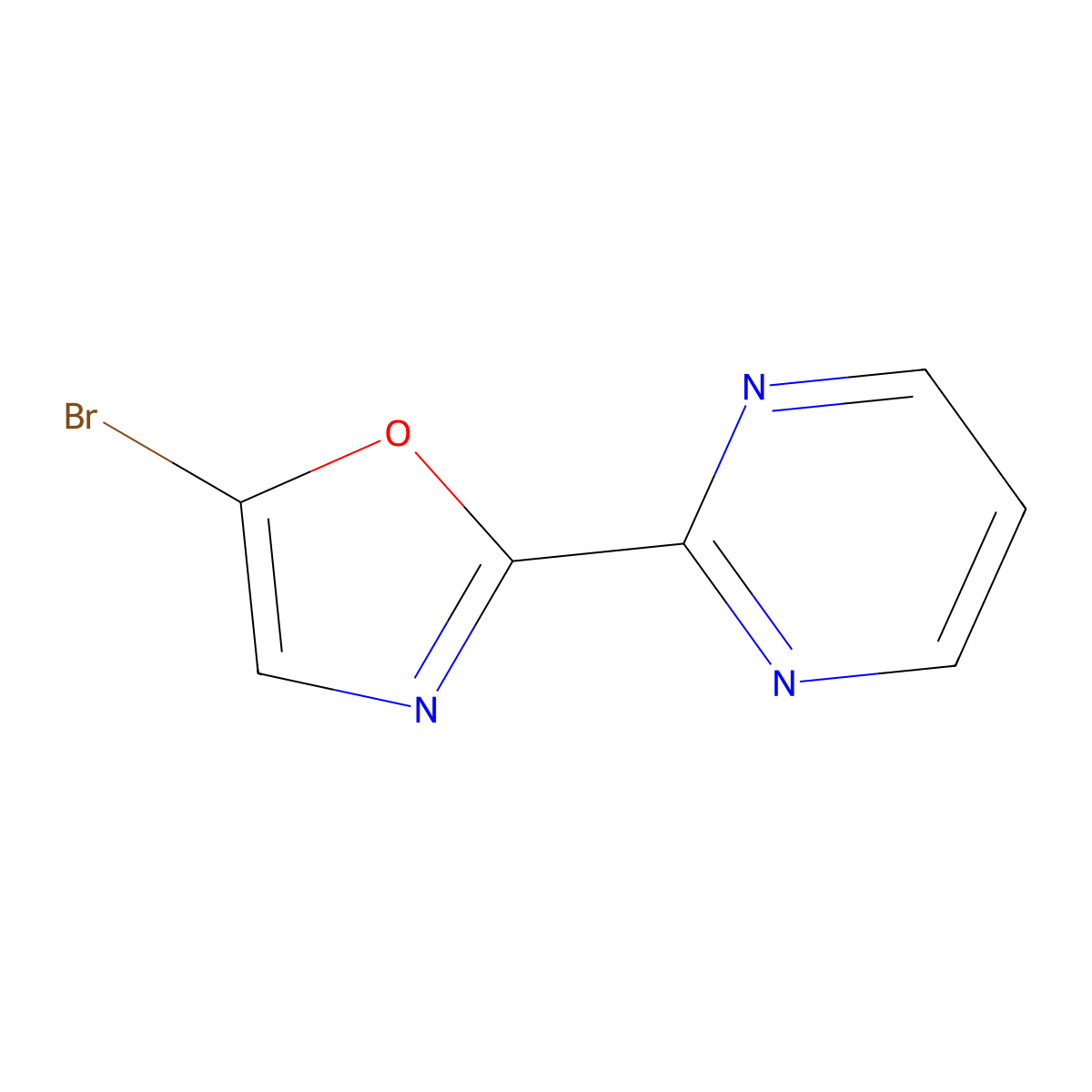 5-Bromo-2-(pyrimidin-2-yl)oxazole molecular structure, CAS 2697155-27-2