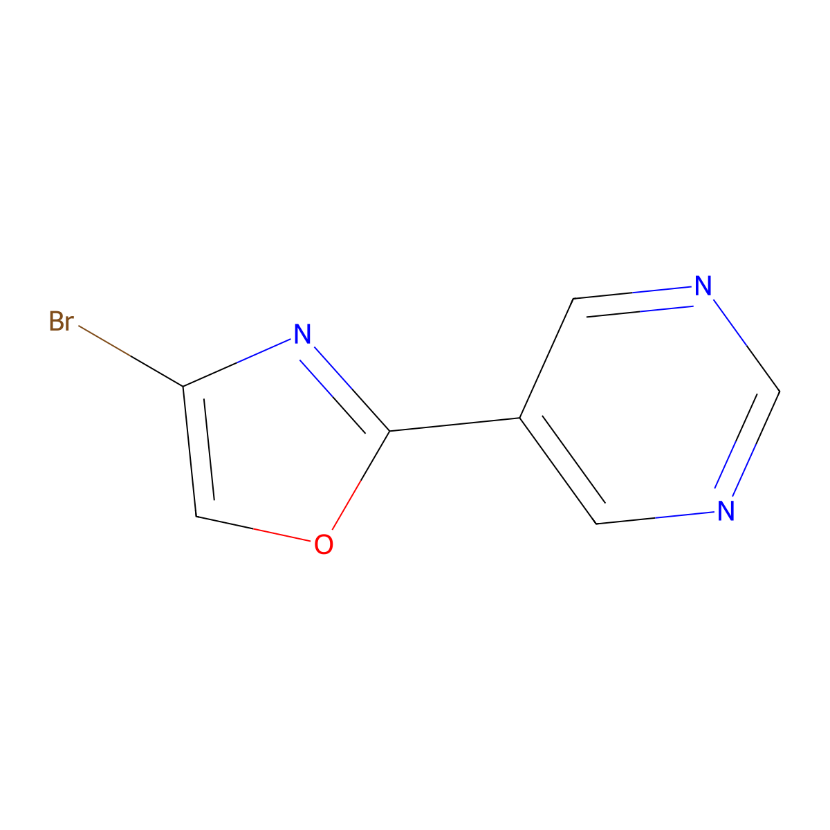 4-Bromo-2-(pyrimidin-5-yl)oxazole molecular structure, CAS 2697155-31-8