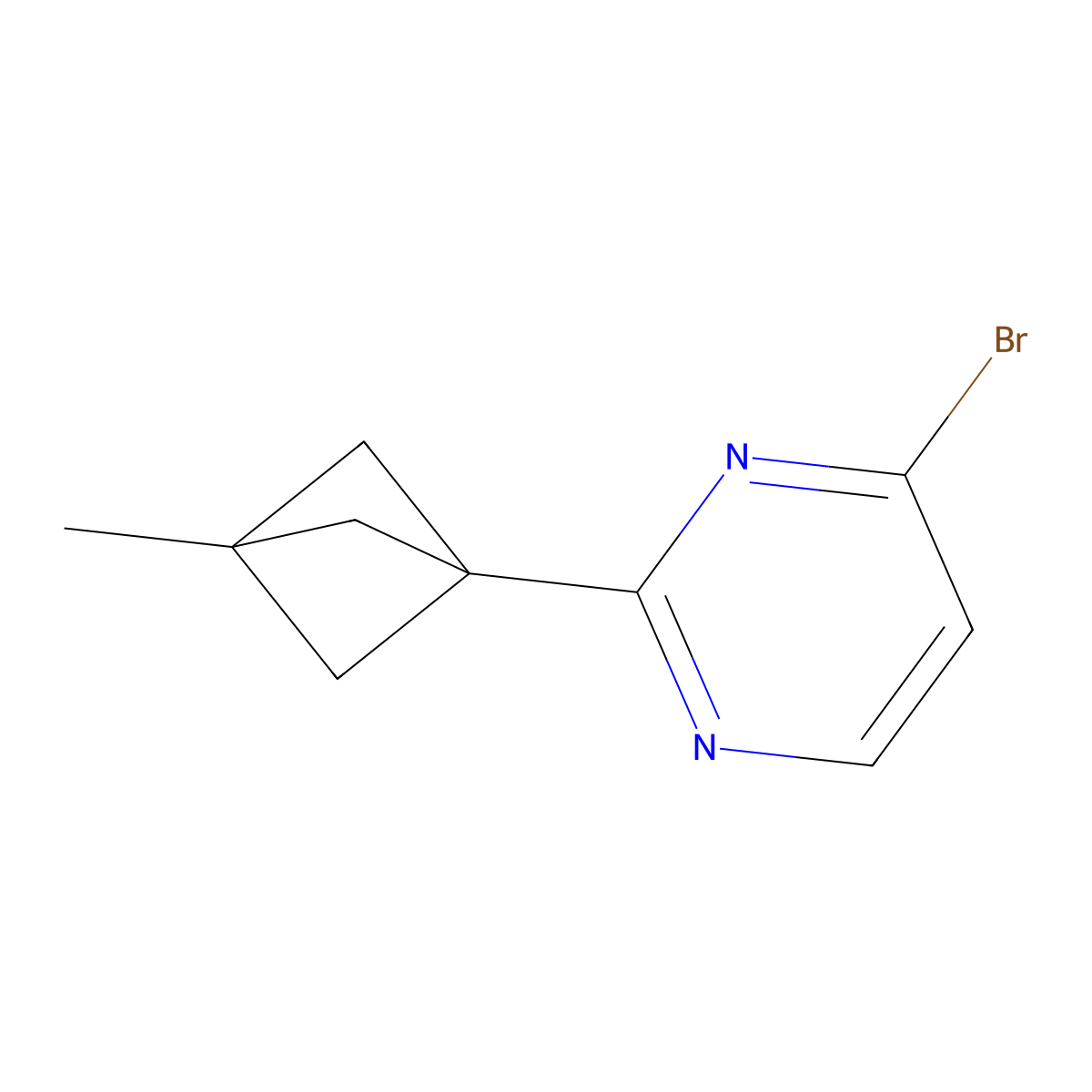 4-Bromo-2-(3-methylbicyclo[1.1.1]pentan-1-yl)pyrimidine molecular structure, CAS 2697155-66-9