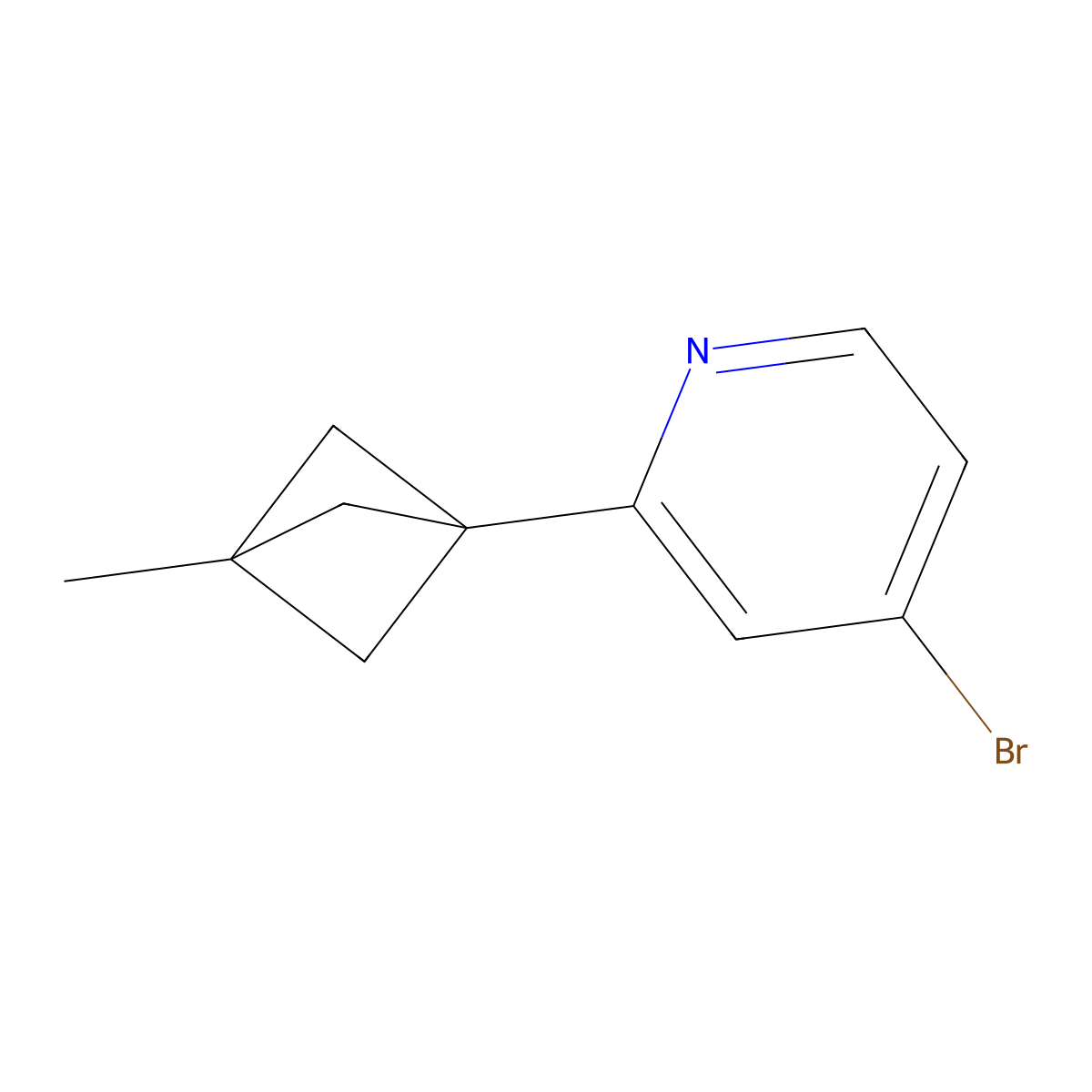4-Bromo-2-(3-methylbicyclo[1.1.1]pentan-1-yl)pyridine molecular structure, CAS 2697156-02-6