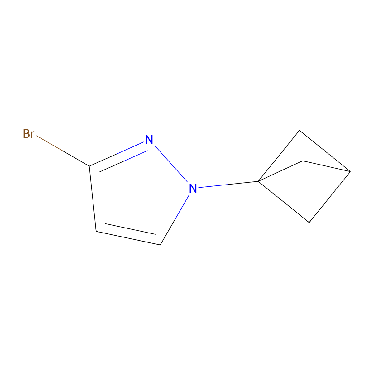 1-(bicyclo[1.1.1]pentan-1-yl)-3-bromo-1H-pyrazole molecular structure, CAS 2697156-03-7