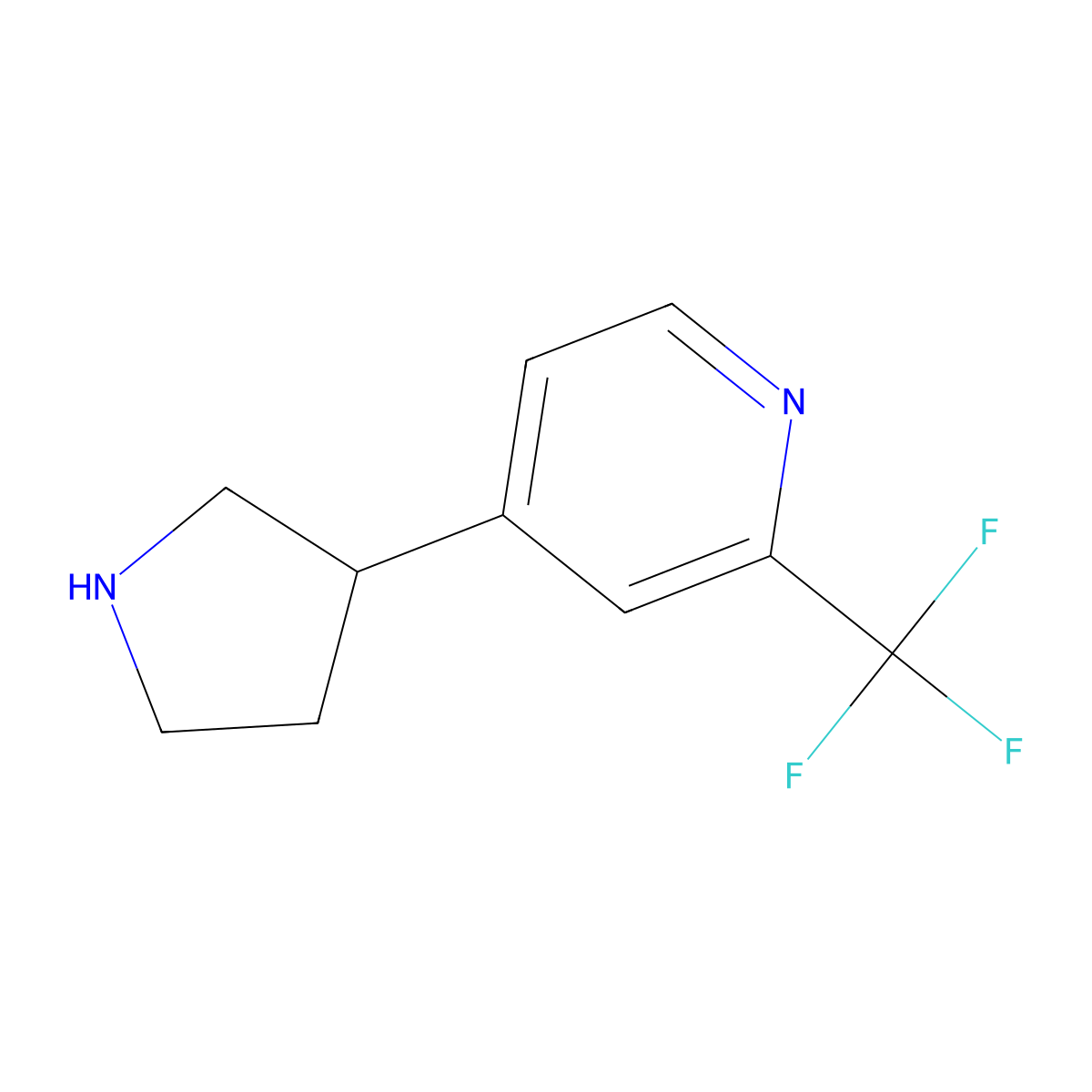 4-(Pyrrolidin-3-yl)-2-(trifluoromethyl)pyridine molecular structure, CAS 2697156-04-8