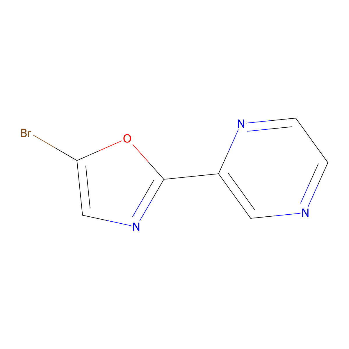 5-Bromo-2-(pyrazin-2-yl)oxazole molecular structure, CAS 2697156-59-3