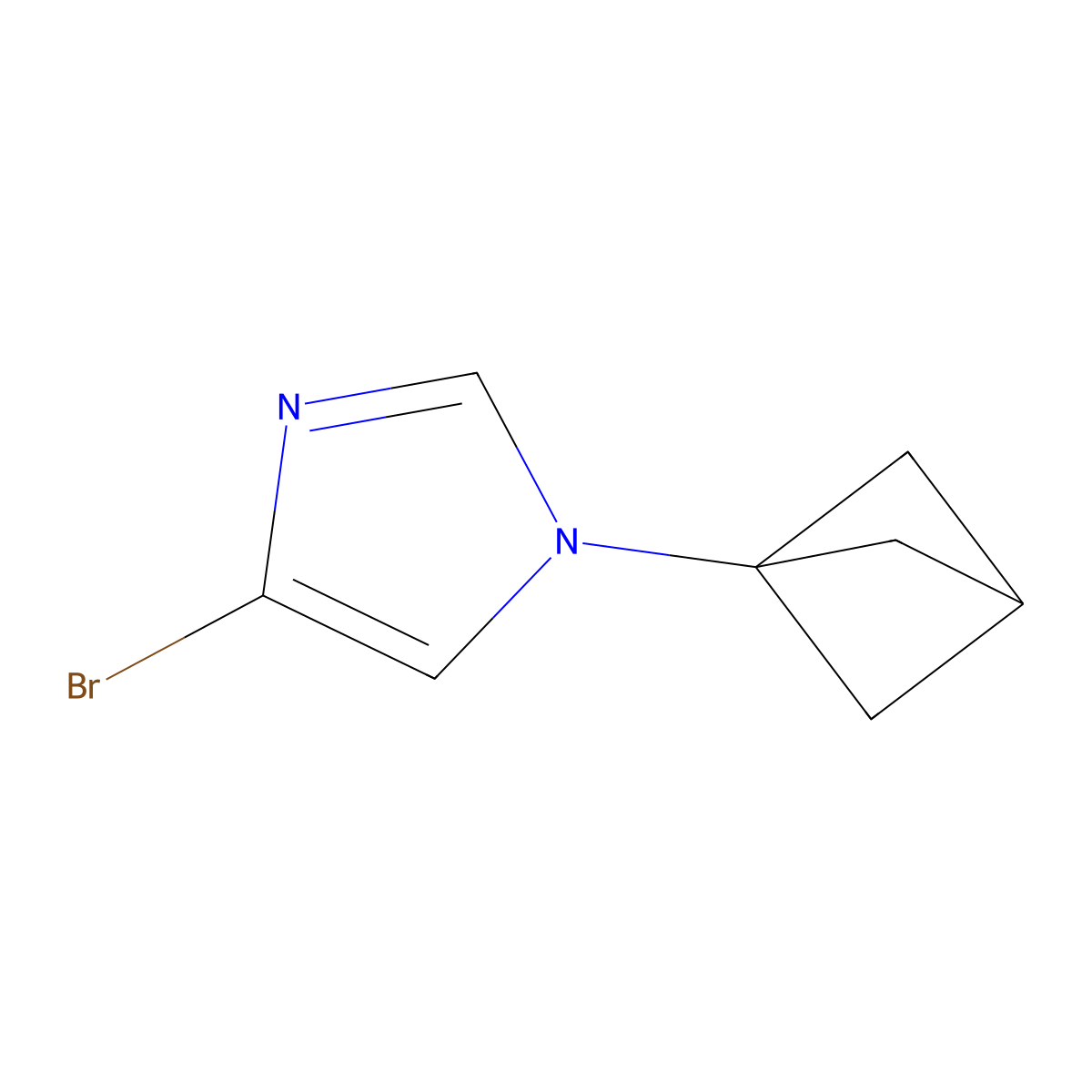 1-(bicyclo[1.1.1]pentan-1-yl)-4-bromo-1H-imidazole molecular structure, CAS 2697156-66-2
