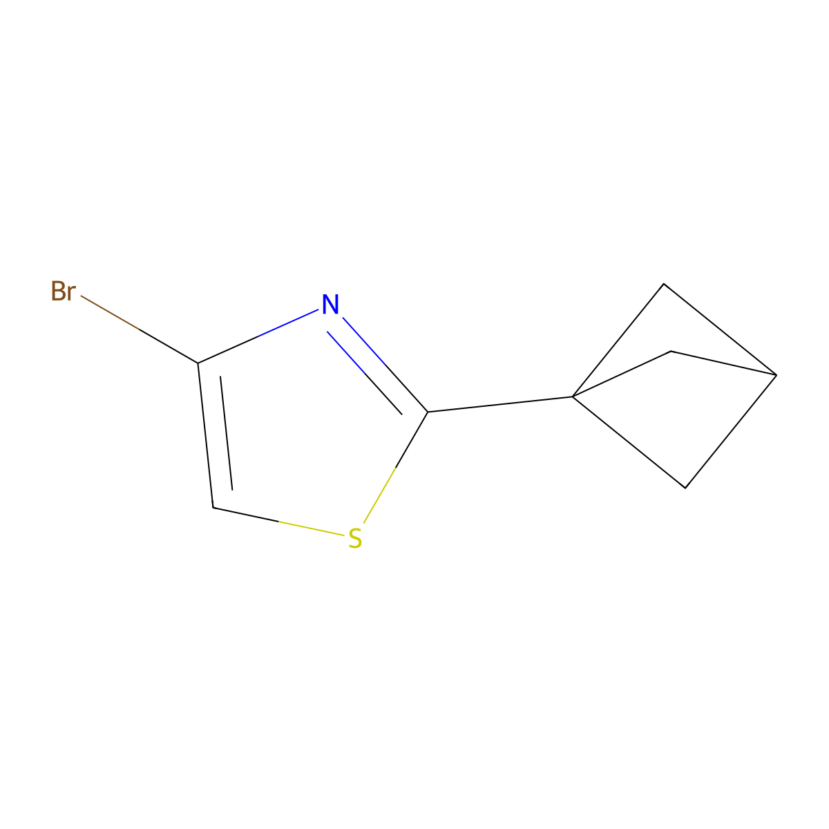 2-(1-Bicyclo[1.1.1]pentanyl)-4-bromo-thiazole molecular structure, CAS 2697156-67-3