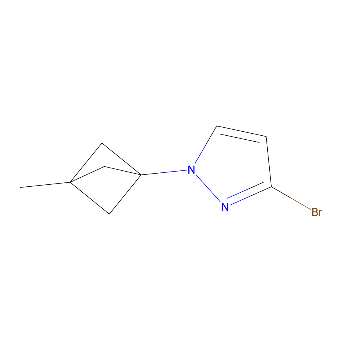3-bromo-1-(3-methylbicyclo[1.1.1]pentan-1-yl)-1H-pyrazole molecular structure, CAS 2697156-71-9