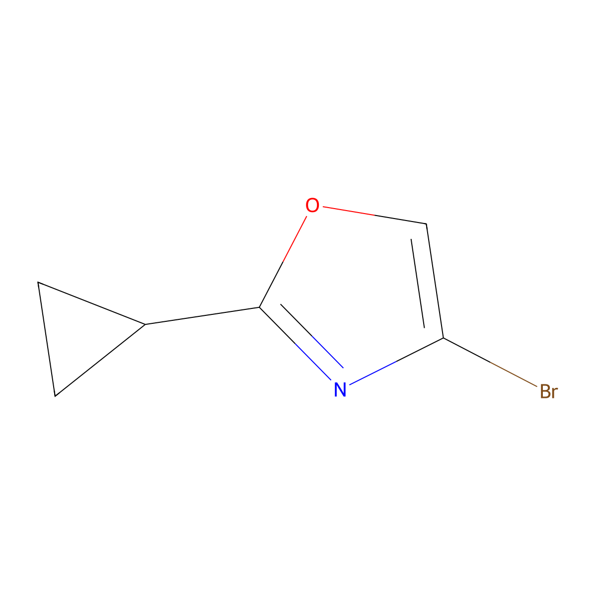 4-Bromo-2-cyclopropyl-1,3-oxazole molecular structure, CAS 2697156-75-3