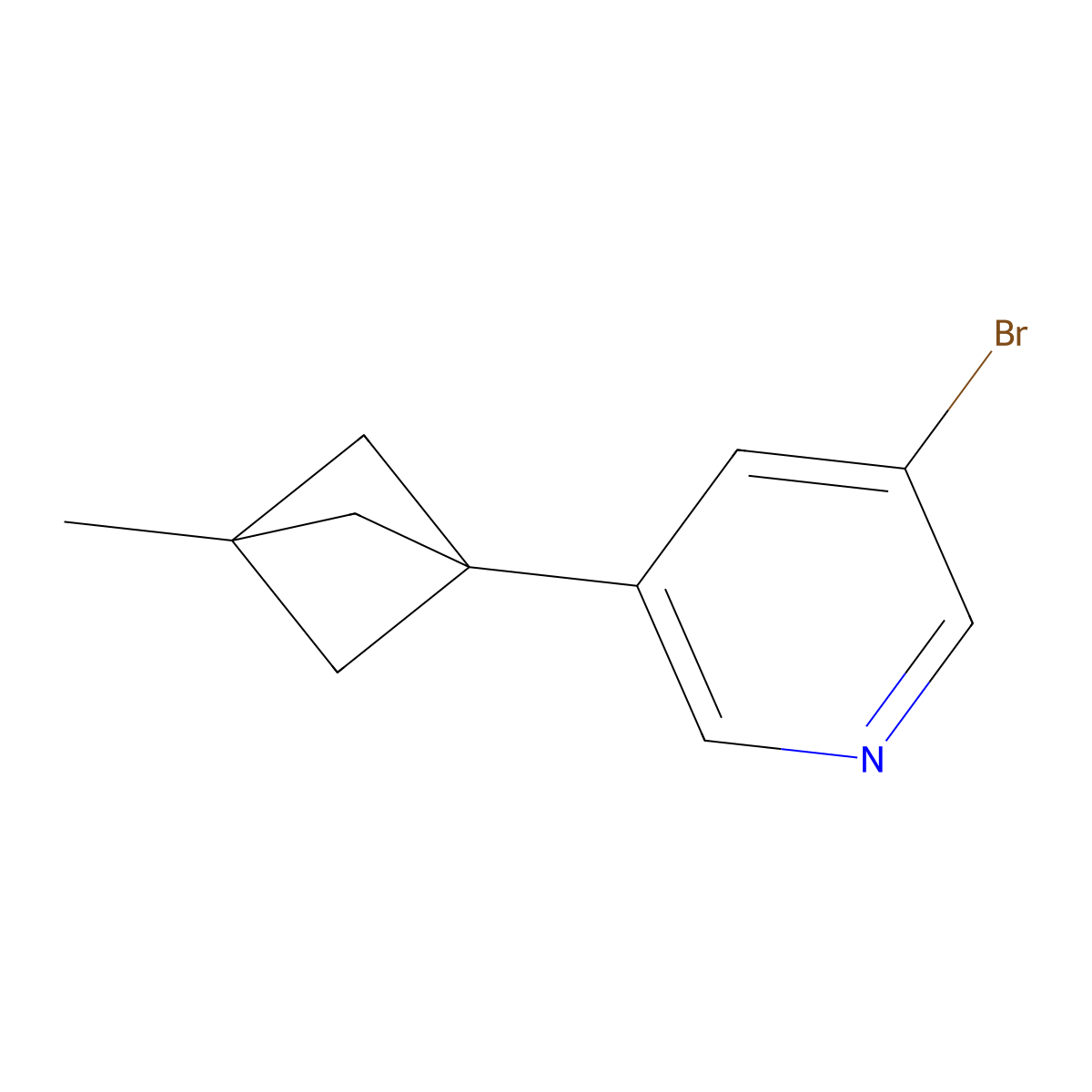 3-Bromo-5-(3-methylbicyclo[1.1.1]pentan-1-yl)pyridine molecular structure, CAS 2697157-06-3
