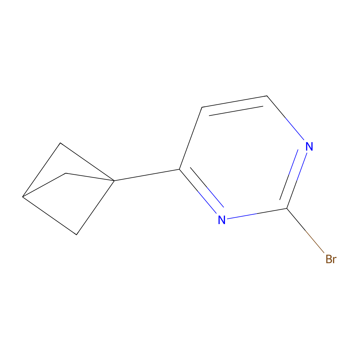 4-(Bicyclo[1.1.1]pentan-1-yl)-2-bromopyrimidine molecular structure, CAS 2697157-07-4