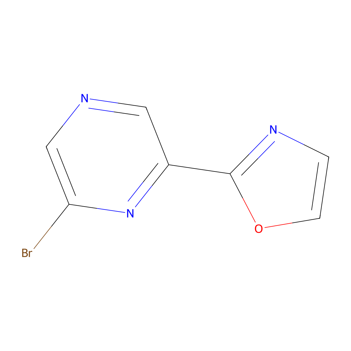 2-(6-Bromopyrazin-2-yl)oxazole molecular structure, CAS 2697162-26-6