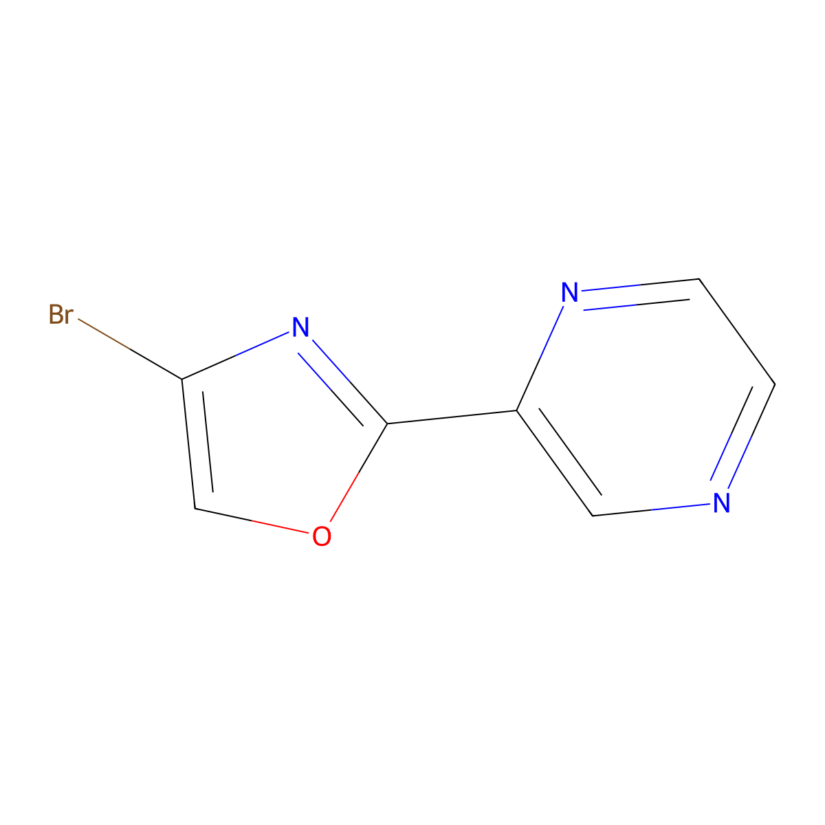 4-Bromo-2-(pyrazin-2-yl)oxazole molecular structure, CAS 2697162-32-4