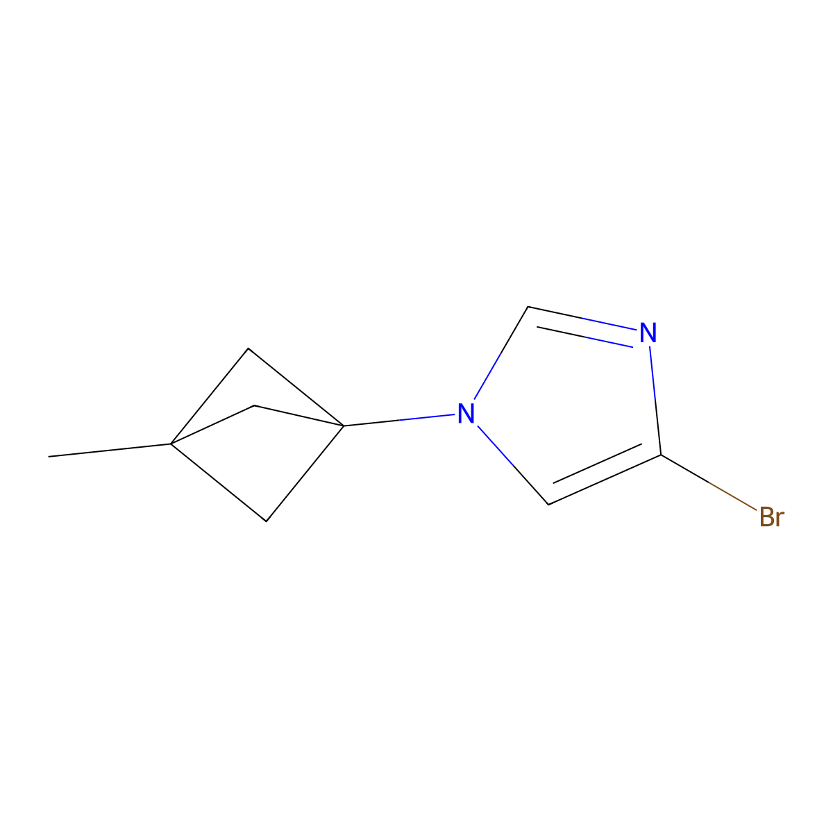 4-bromo-1-(3-methylbicyclo[1.1.1]pentan-1-yl)-1H-imidazole molecular structure, CAS 2697162-35-7