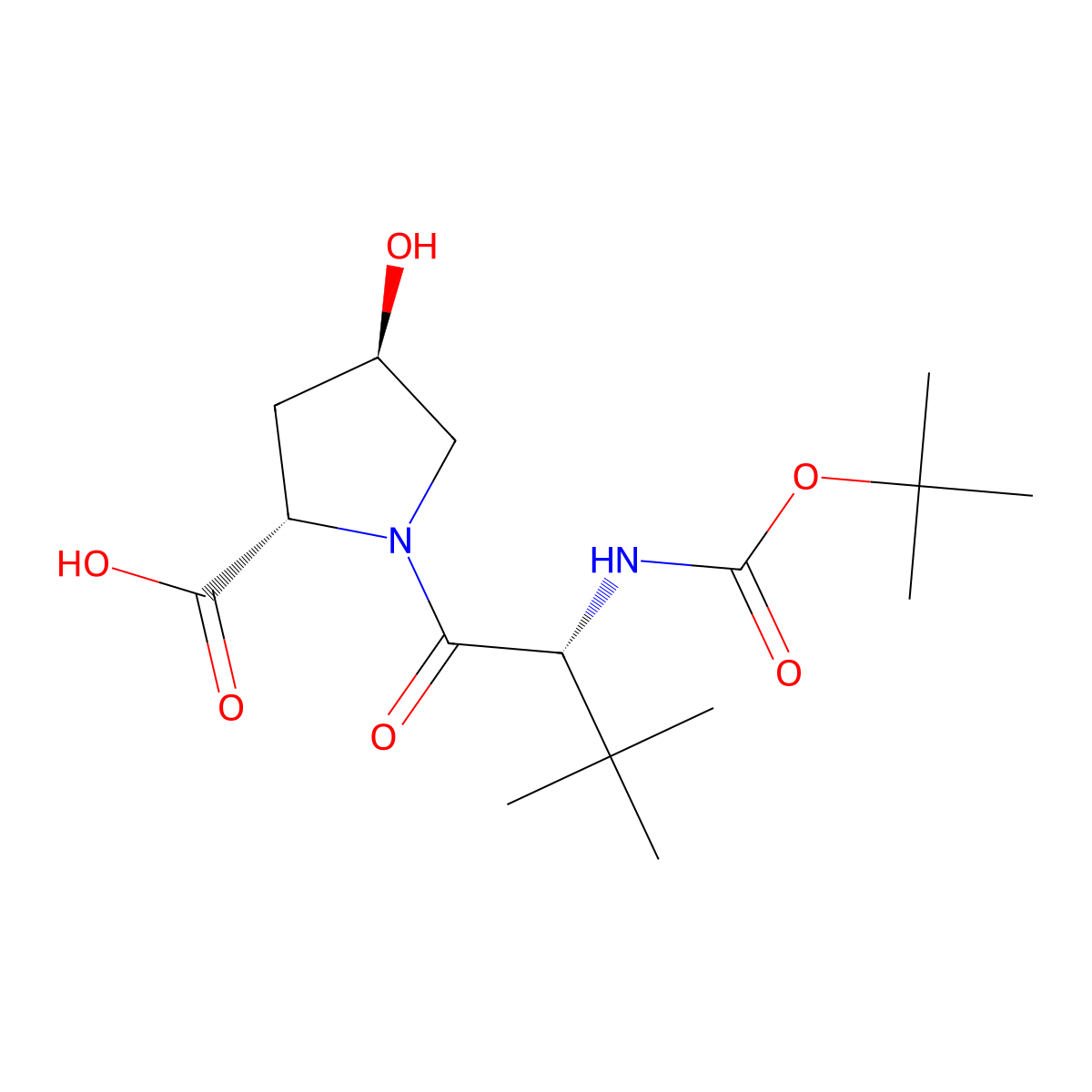 1-(Boc-D-tert-leucinyl)-(4R)-4-hydroxy-L-proline molecular structure, CAS 2697188-23-9