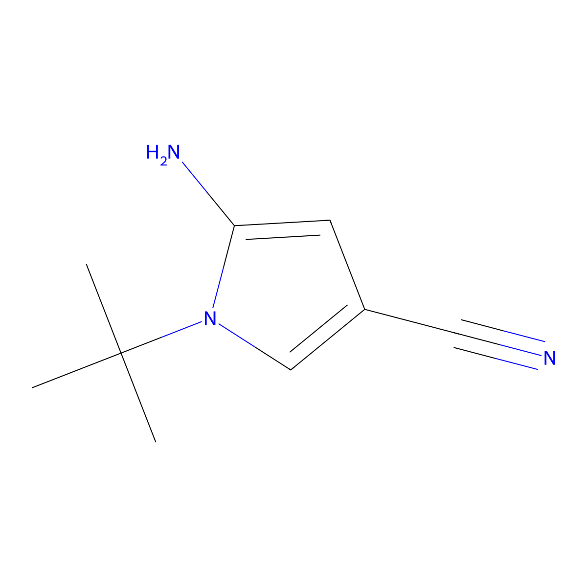 5-amino-1-tert-butyl-1H-pyrrole-3-carbonitrile molecular structure, CAS 269726-49-0