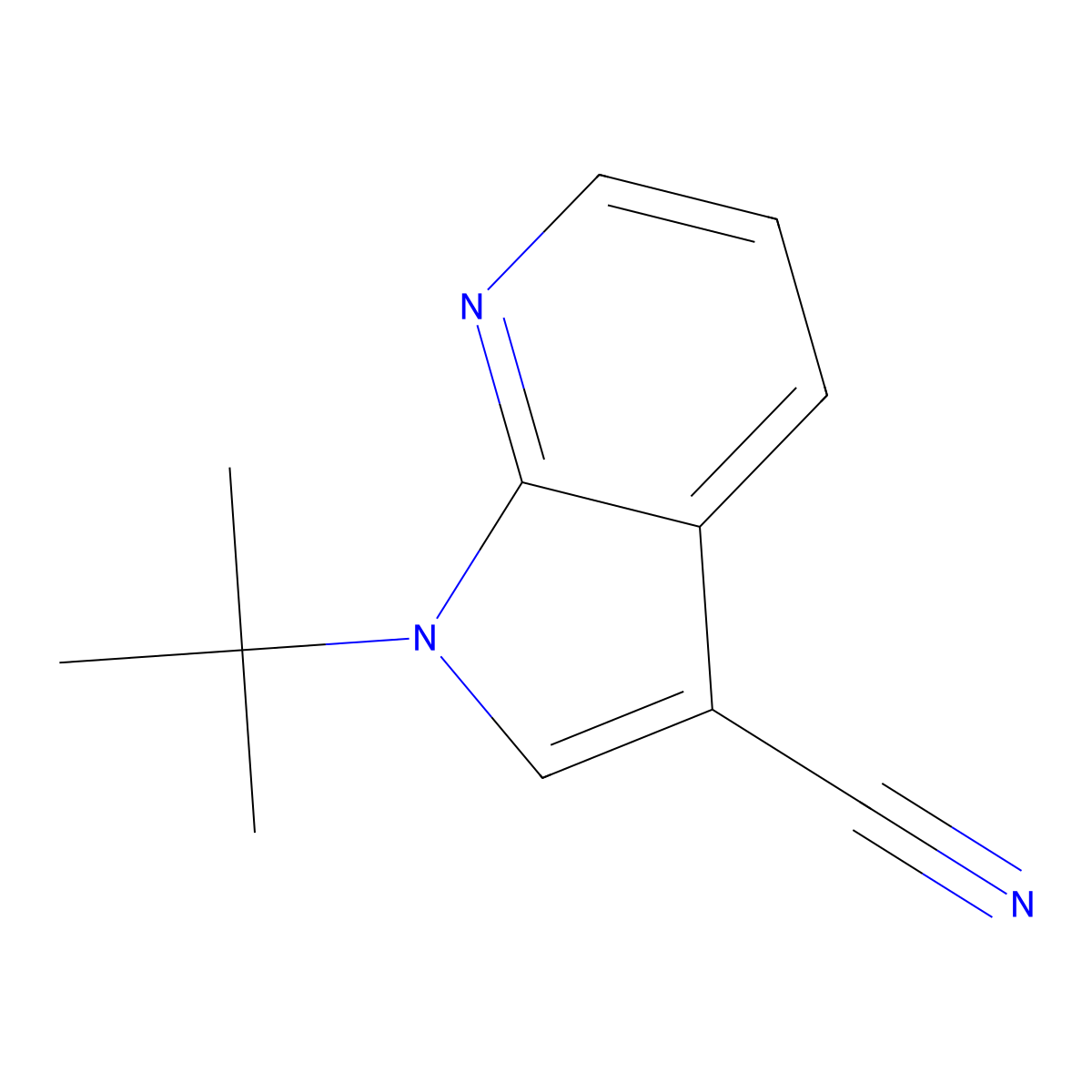 1-(tert-Butyl)-1H-pyrrolo[2,3-b]pyridine-3-carbonitrile molecular structure, CAS 269726-50-3