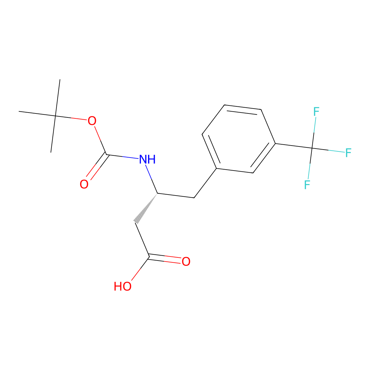 (R)-3-((tert-butoxycarbonyl)amino)-4-(3-(trifluoromethyl)phenyl)butanoic acid molecular structure, CAS 269726-74-1