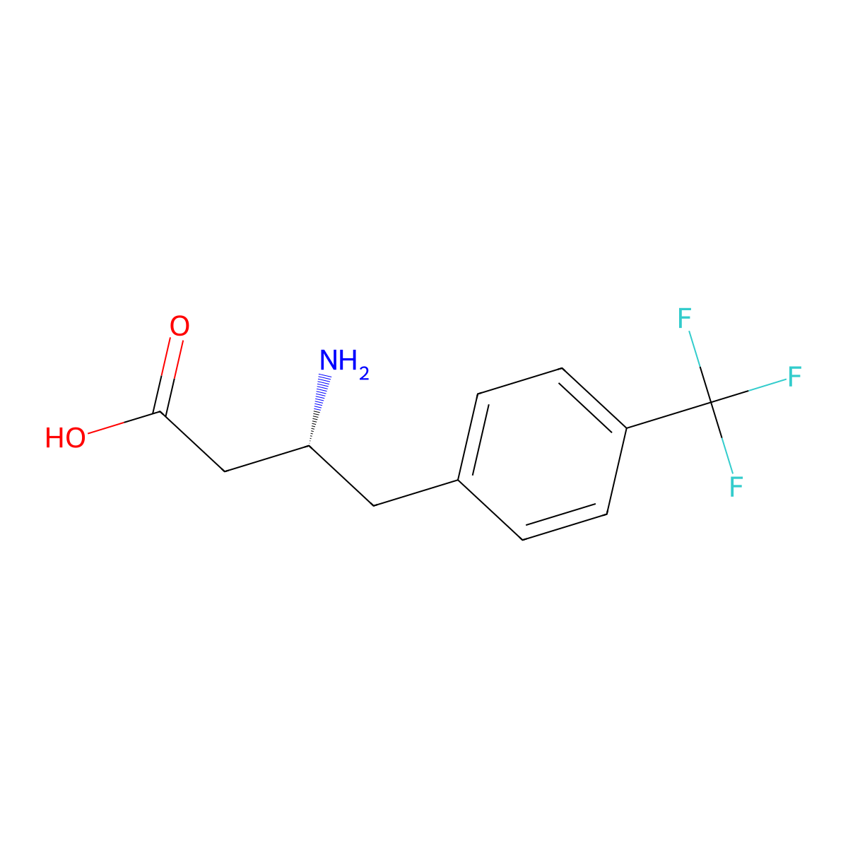 (R)-3-Amino-4-(4-trifluoromethylphenyl)butanoic acid molecular structure, CAS 269726-76-3