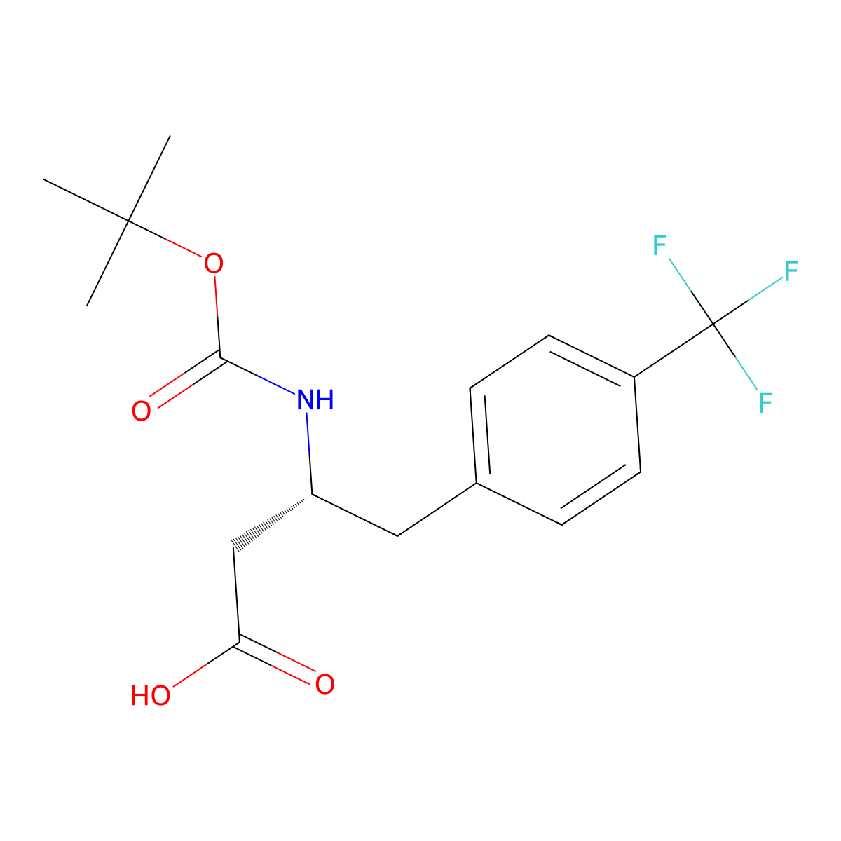 (R)-3-((tert-butoxycarbonyl)amino)-4-(4-(trifluoromethyl)phenyl)butanoic acid molecular structure, CAS 269726-77-4