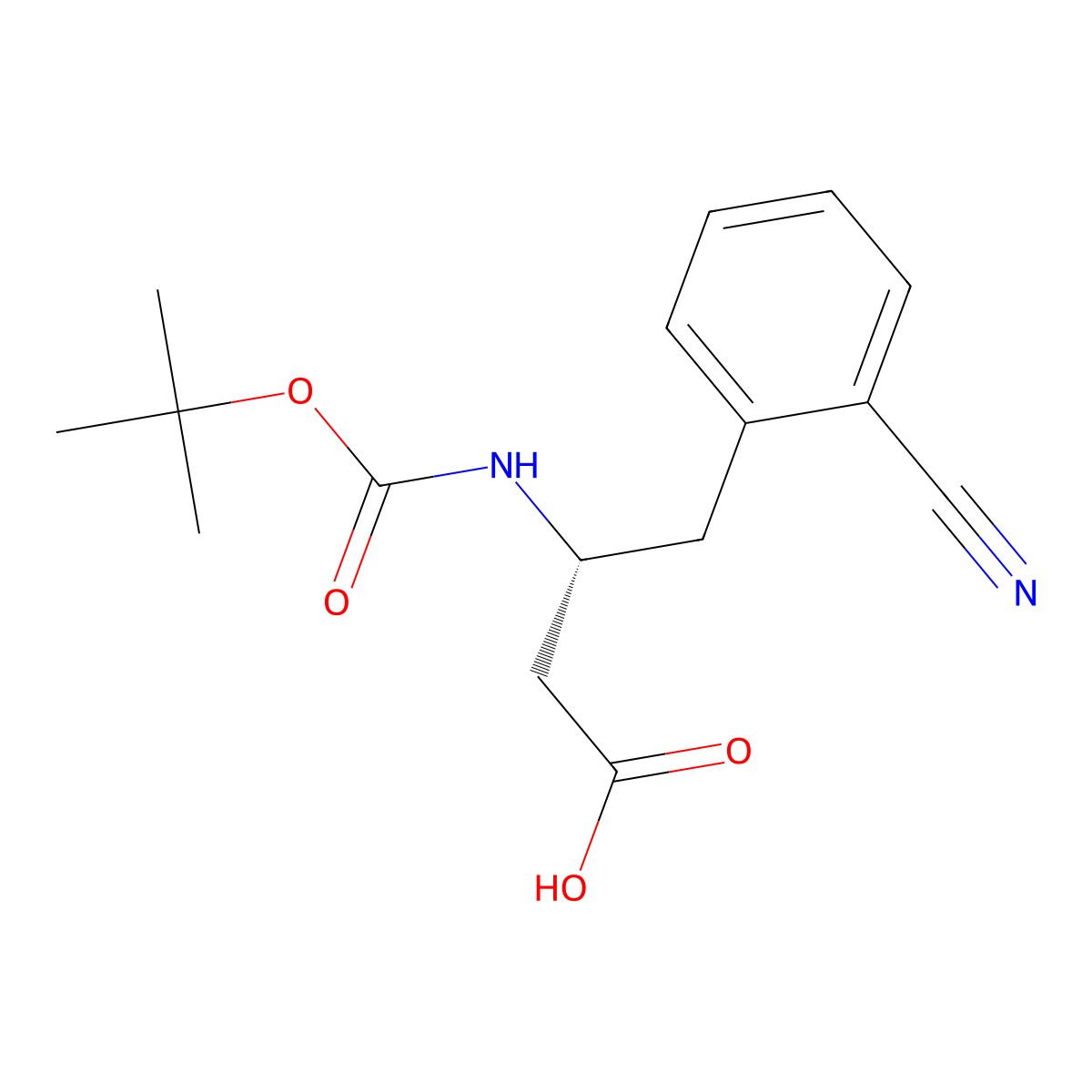 Boc-(R)-3-Amino-4-(2-cyano-phenyl)-butyric acid molecular structure, CAS 269726-80-9