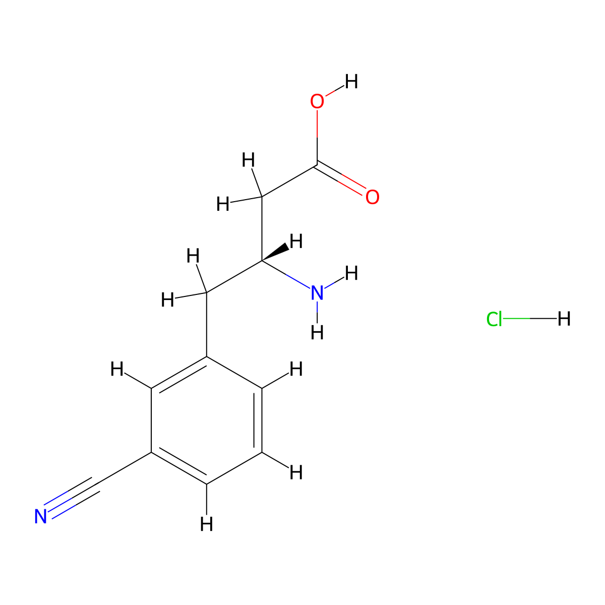 (R)-3-Amino-4-(3-cyanophenyl)butanoic acid hydrochloride molecular structure, CAS 269726-82-1