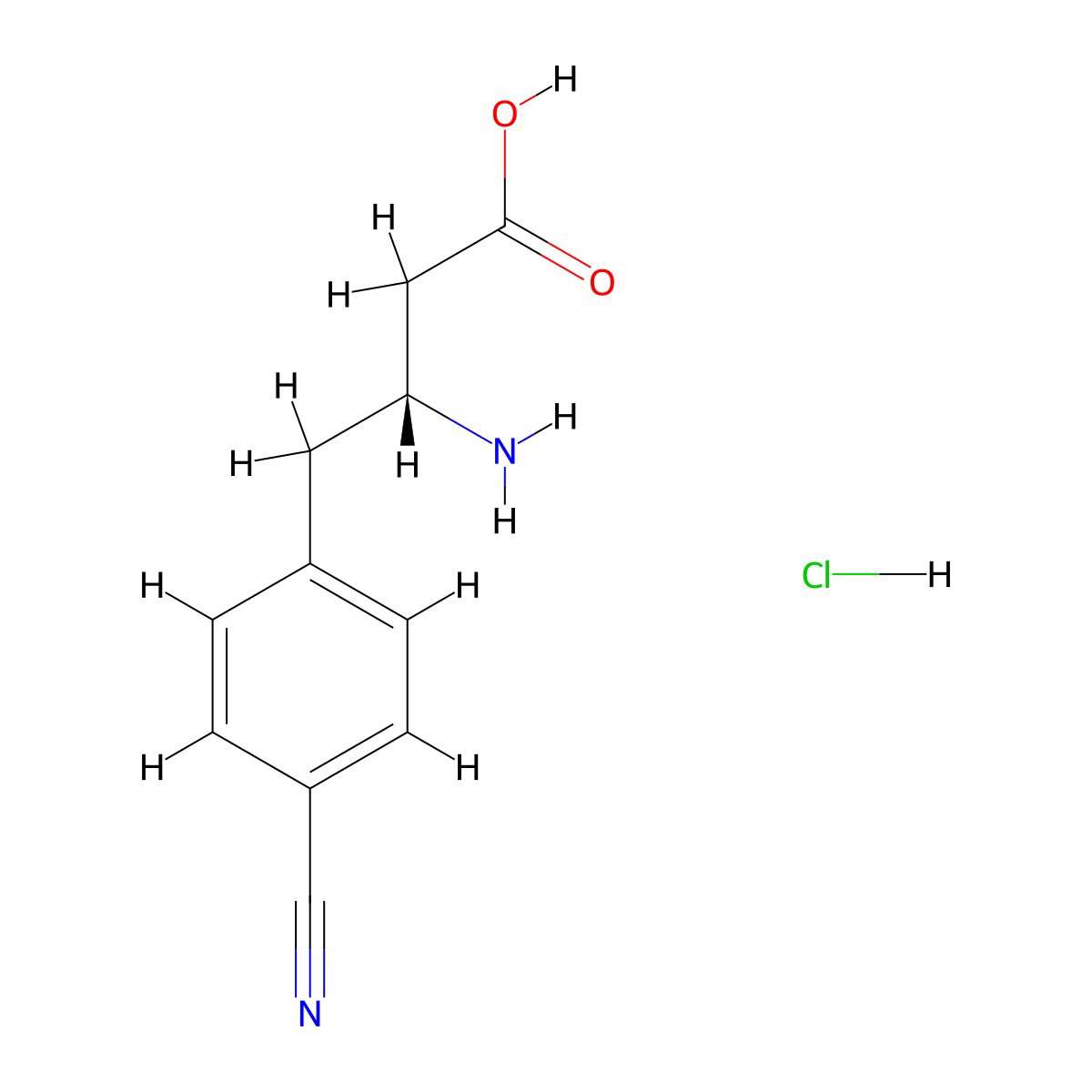 (R)-3-Amino-4-(4-cyanophenyl)butanoic acid hydrochloride molecular structure, CAS 269726-85-4