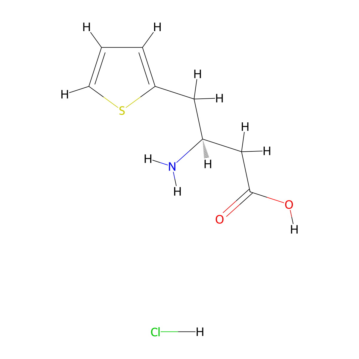 (R)-3-Amino-4-(thiophen-2-yl)butanoic acid hydrochloride molecular structure, CAS 269726-88-7