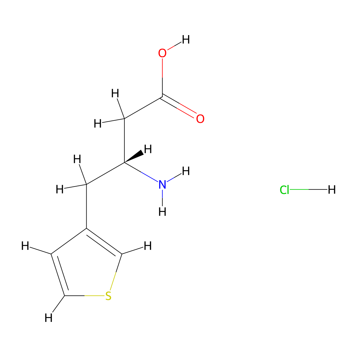 (R)-3-Amino-4-(3-thienyl)butanoic acid hydrochloride molecular structure, CAS 269726-91-2