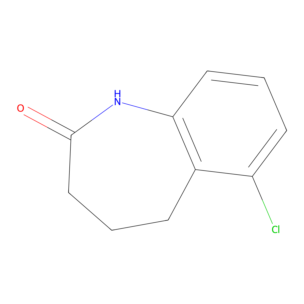 6-chloro-2,3,4,5-tetrahydro-1H-1-benzazepin-2-one molecular structure, CAS 269728-96-3