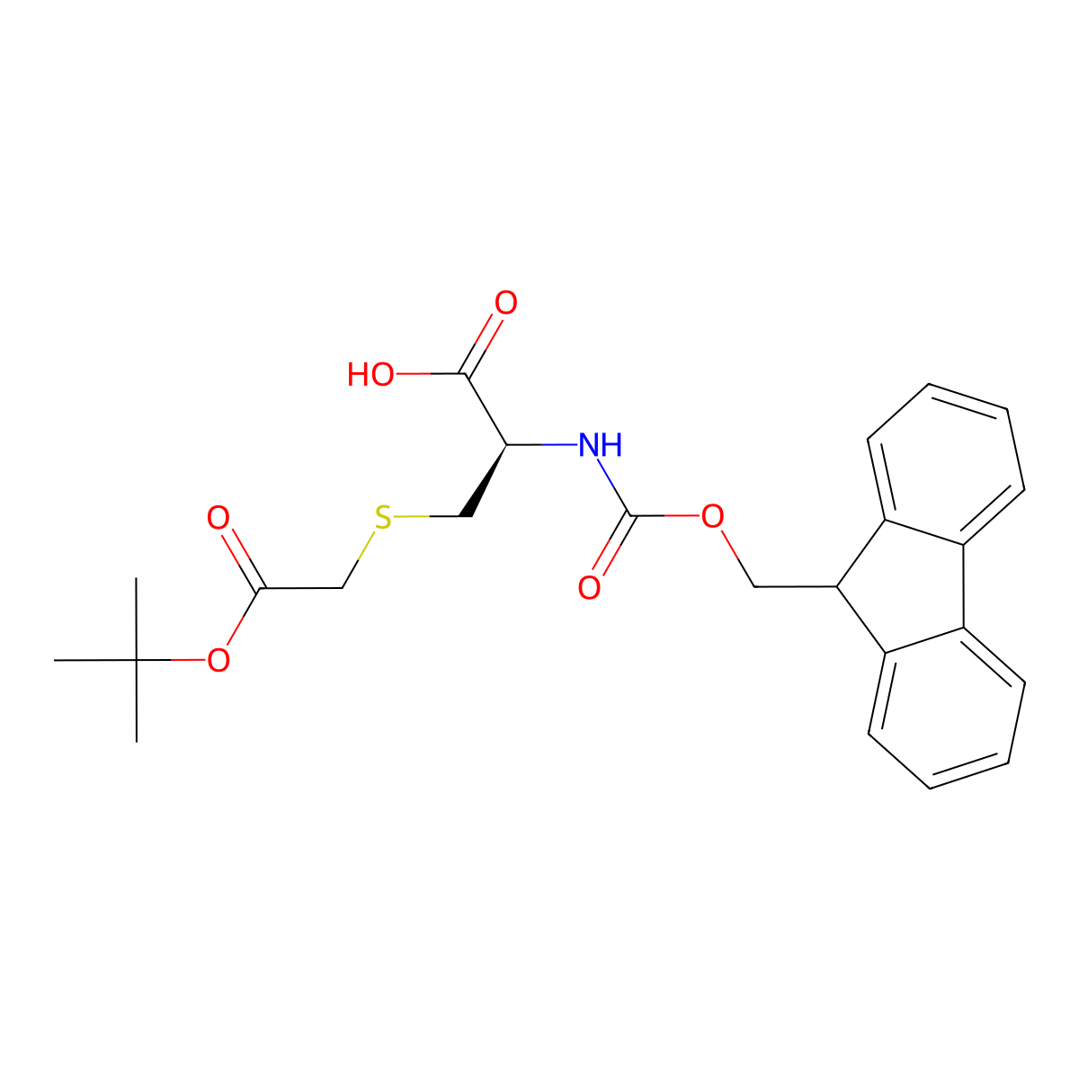 Fmoc-Cys(t-butylcarboxymethyl)-OH molecular structure, CAS 269730-62-3