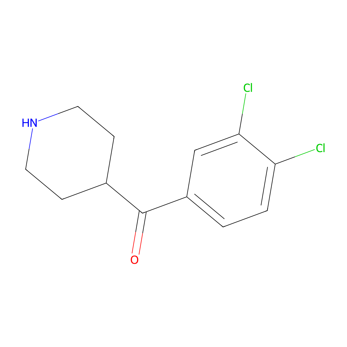 4-[(3,4-Dichlorophenyl)carbonyl]piperidine molecular structure, CAS 269731-80-8