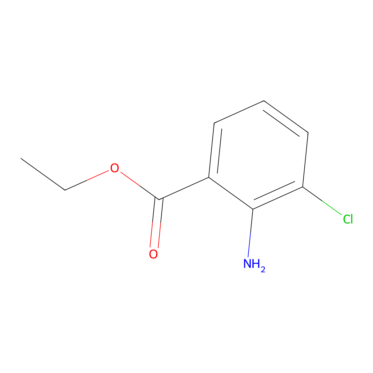 Ethyl 2-amino-3-chlorobenzoate molecular structure, CAS 269738-15-0