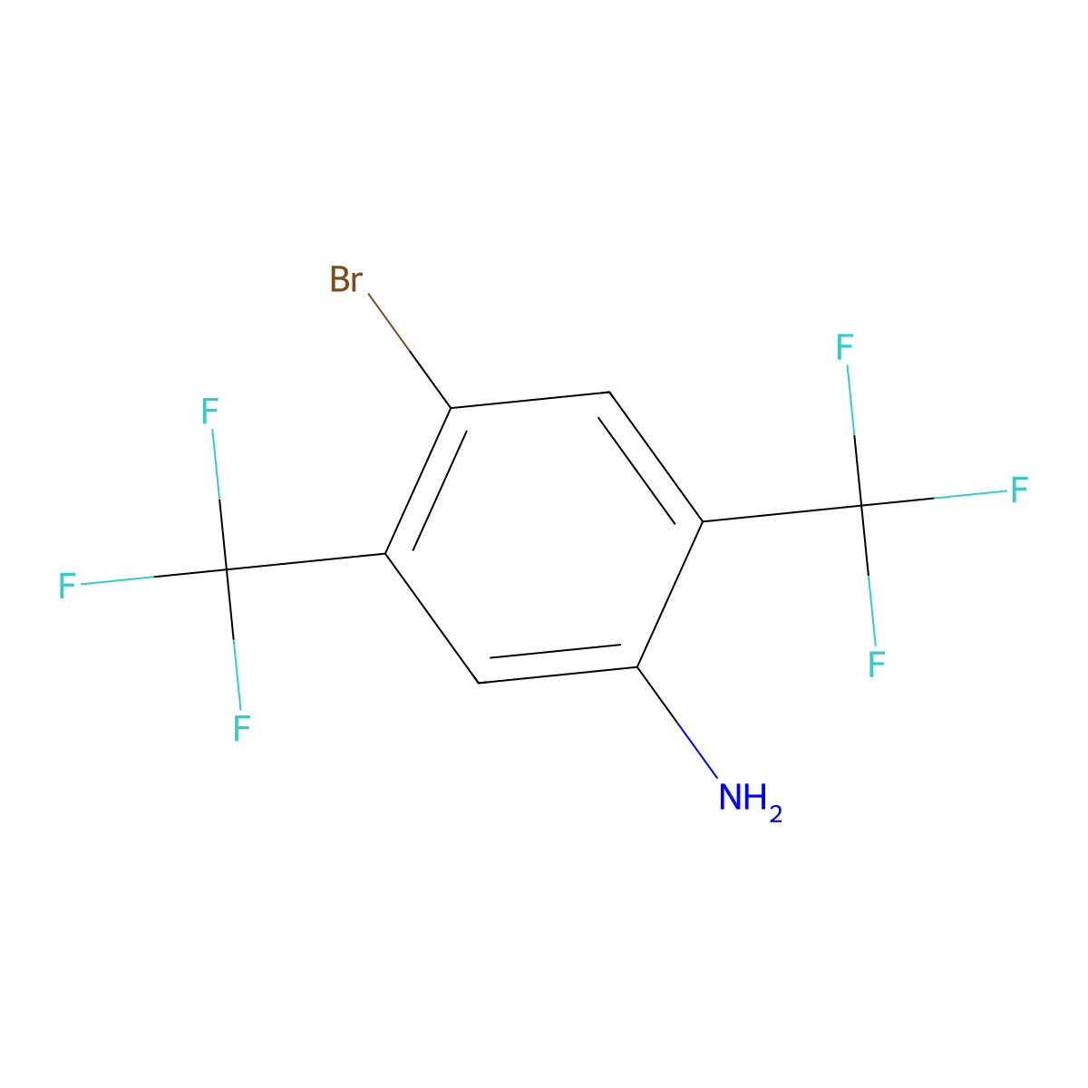 4-Bromo-2,5-bis(trifluoromethyl)aniline molecular structure, CAS 269738-29-6