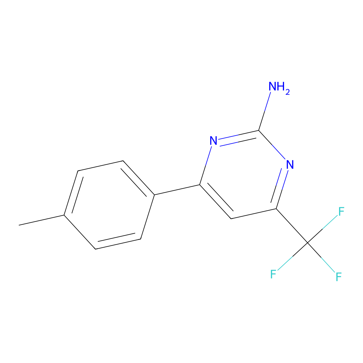 4-(Trifluoromethyl)-6-p-tolylpyrimidin-2-amine molecular structure, CAS 26974-12-9