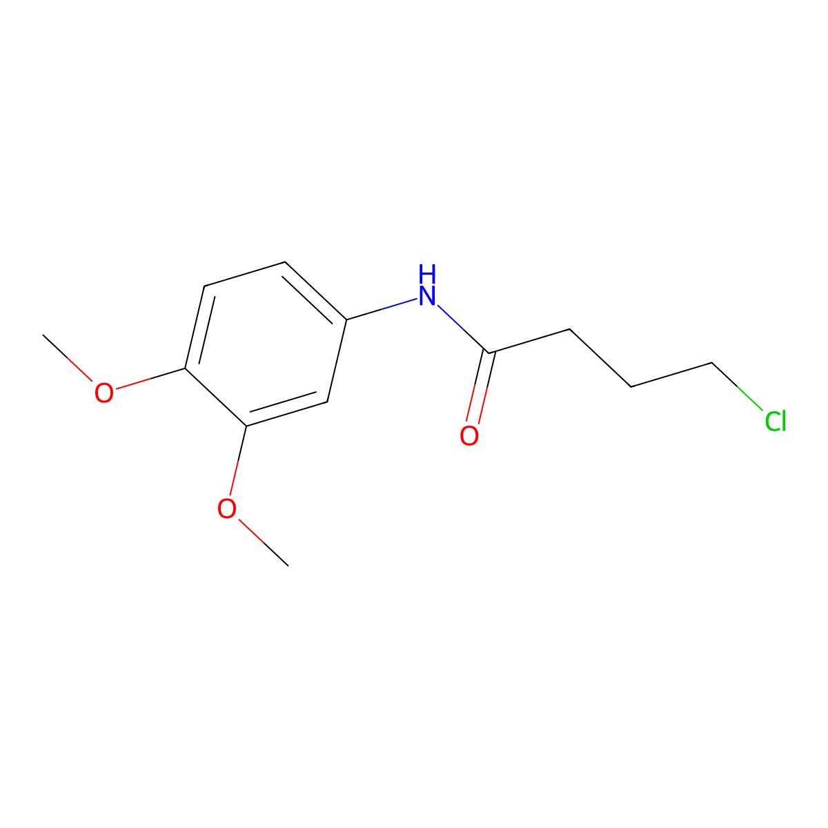 4-chloro-N-(3,4-dimethoxyphenyl)butanamide molecular structure, CAS 26974-70-9