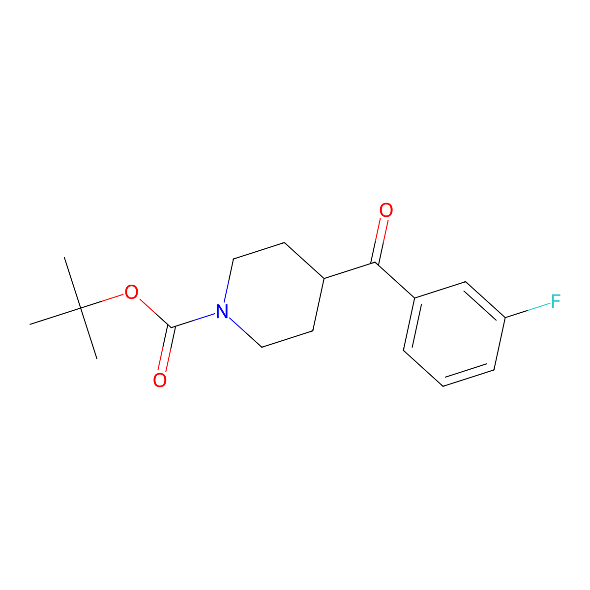 Tert-butyl 4-(3-fluorobenzoyl)piperidine-1-carboxylate molecular structure, CAS 269741-29-9