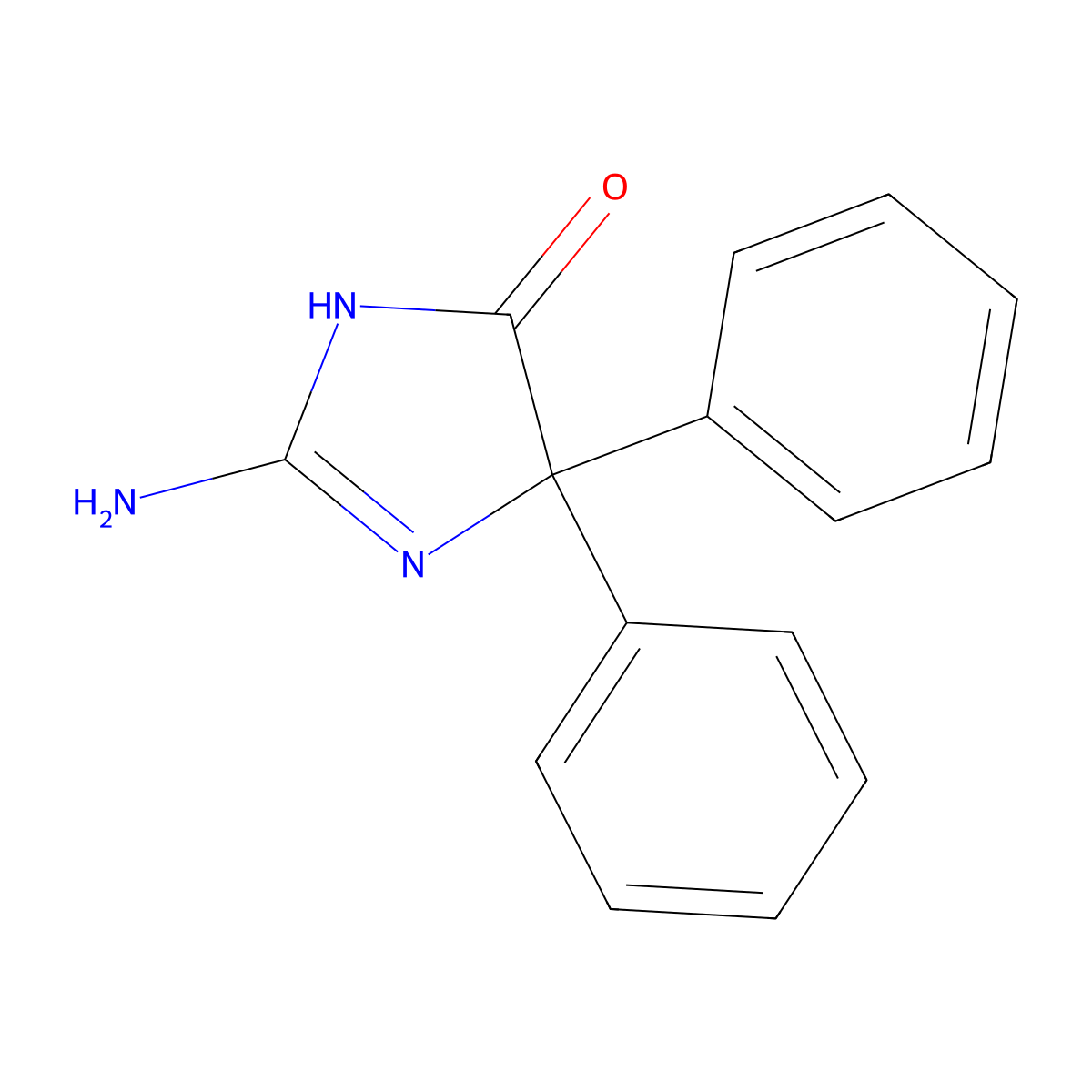 2-Amino-3,5-dihydro-5,5-diphenyl-4H-imidazol-4-one molecular structure, CAS 26975-70-2