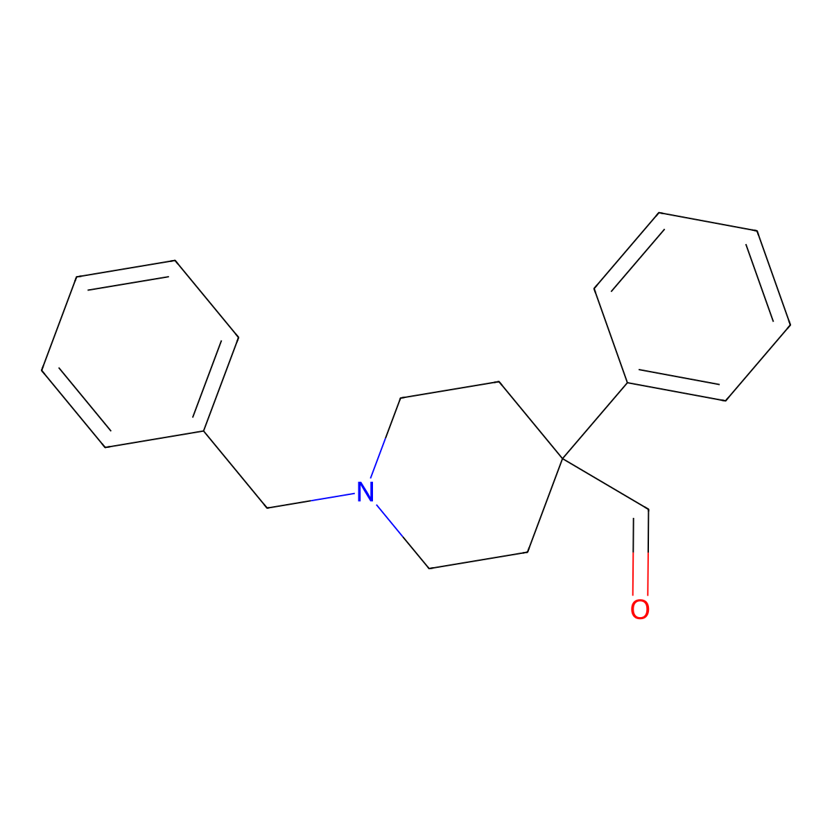 4-Phenyl-1-(phenylmethyl)-4-piperidinecarboxaldehyde molecular structure, CAS 26979-21-5