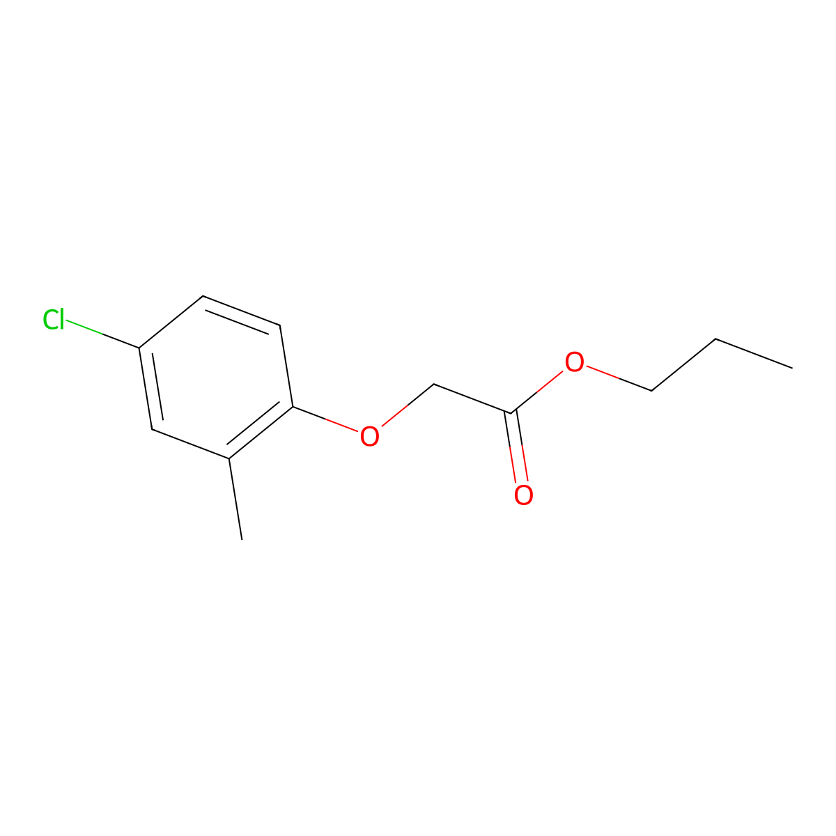 Propyl (4-chloro-2-methylphenoxy)acetate molecular structure, CAS 2698-39-7