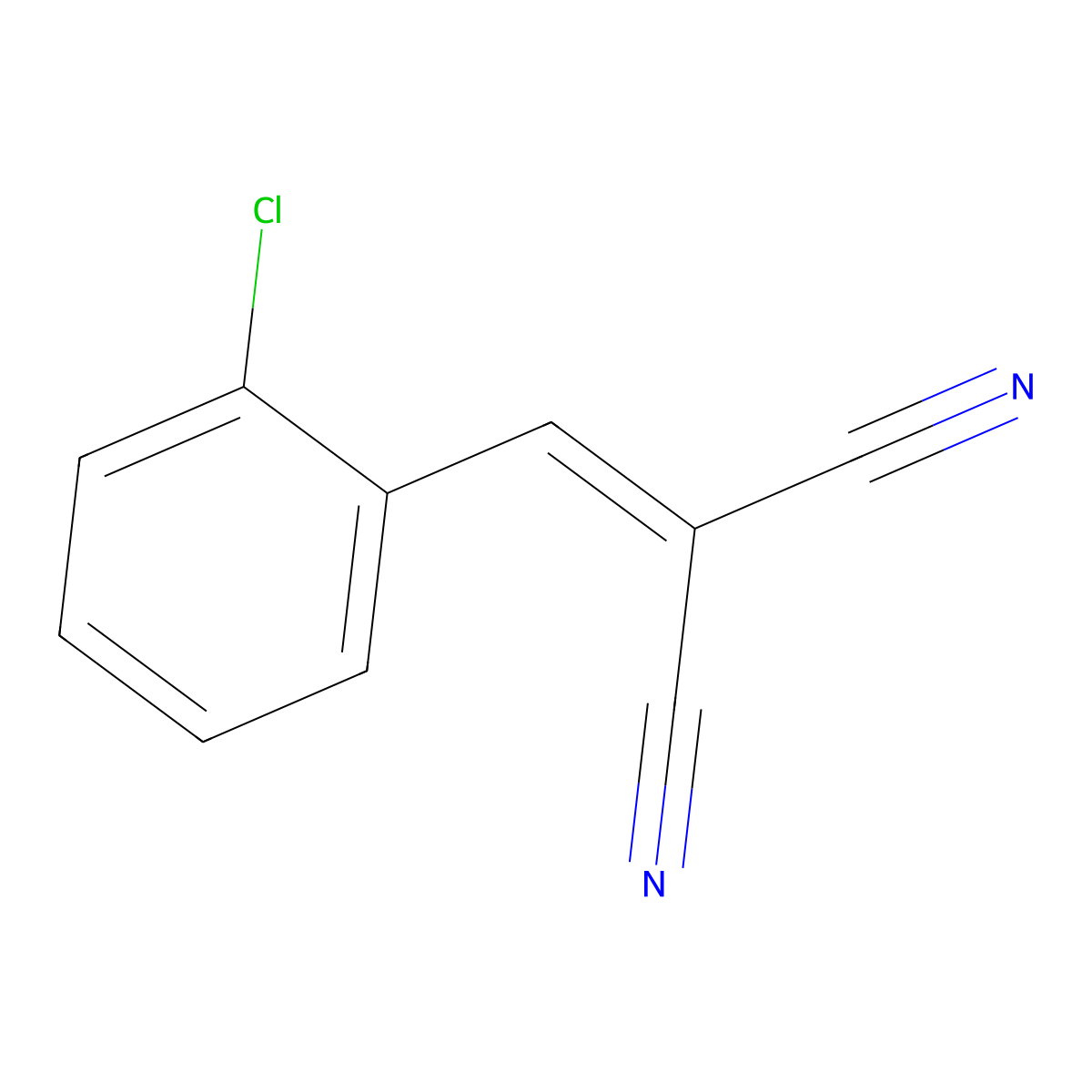 2-Chlorobenzylidenemalononitrile molecular structure, CAS 2698-41-1