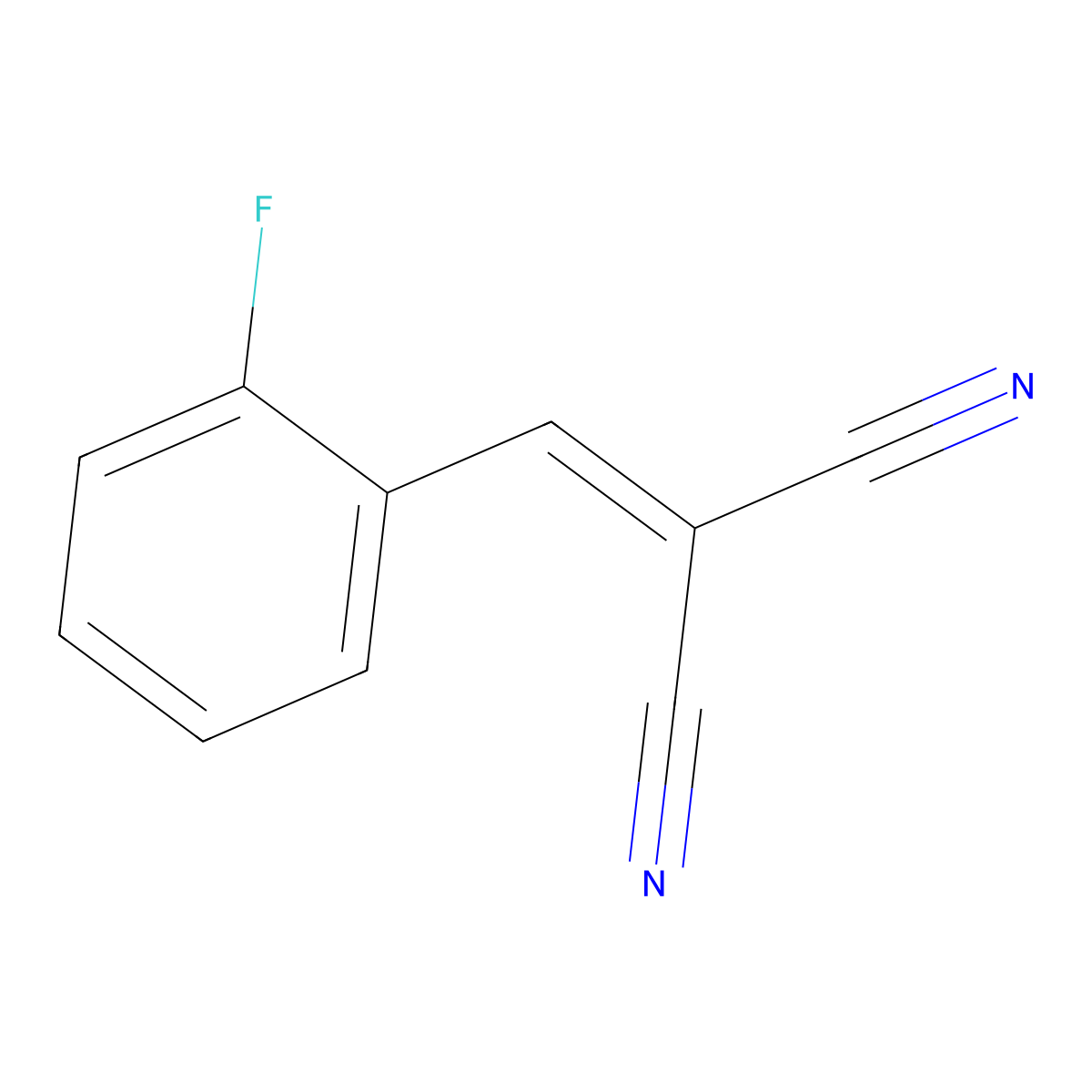 (2-Fluorobenzylidene)malononitrile molecular structure, CAS 2698-43-3