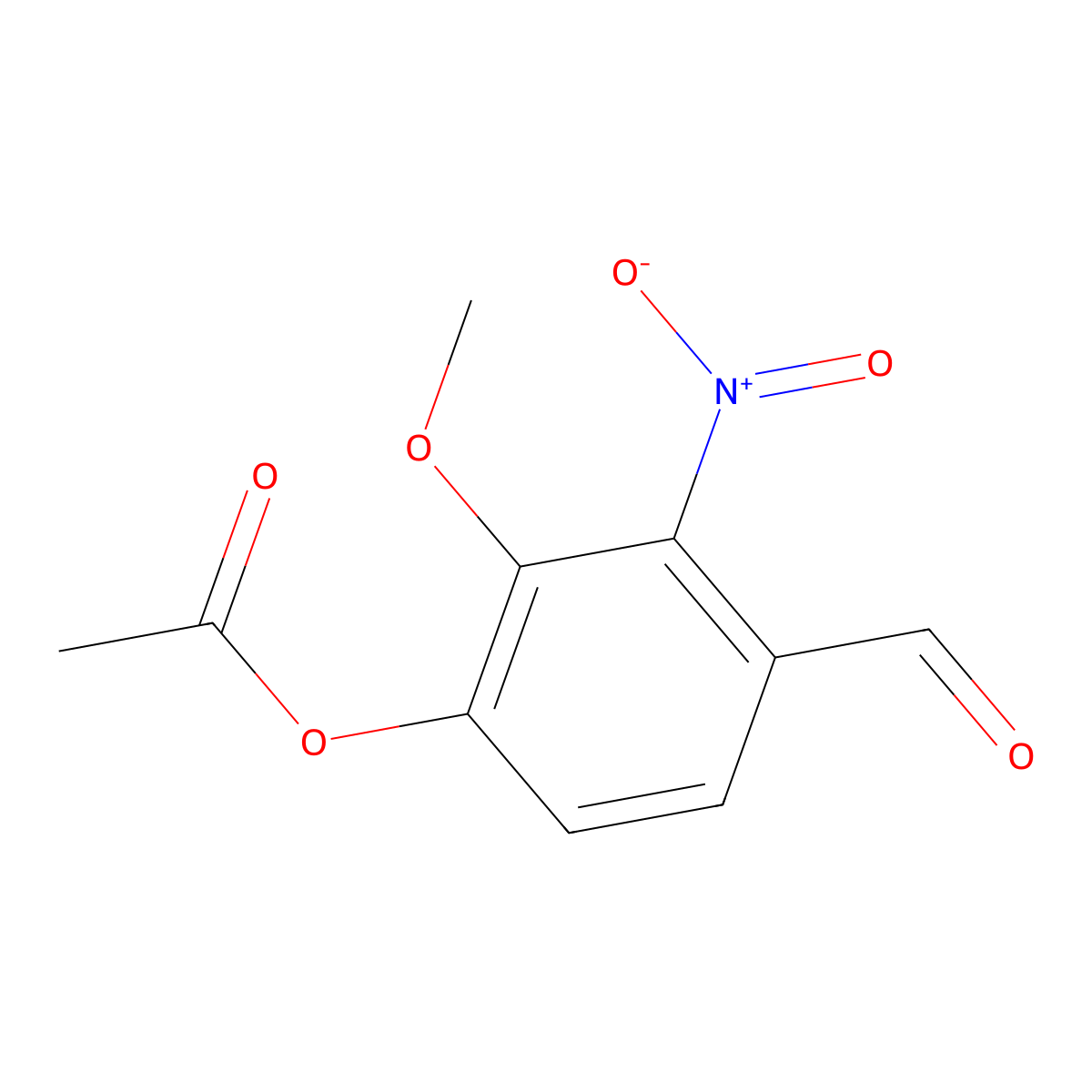 4-Formyl-2-methoxy-3-nitrophenyl acetate molecular structure, CAS 2698-69-3